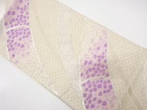 アンティーク　竹嶋に花七宝模様織り出し袋帯（材料）